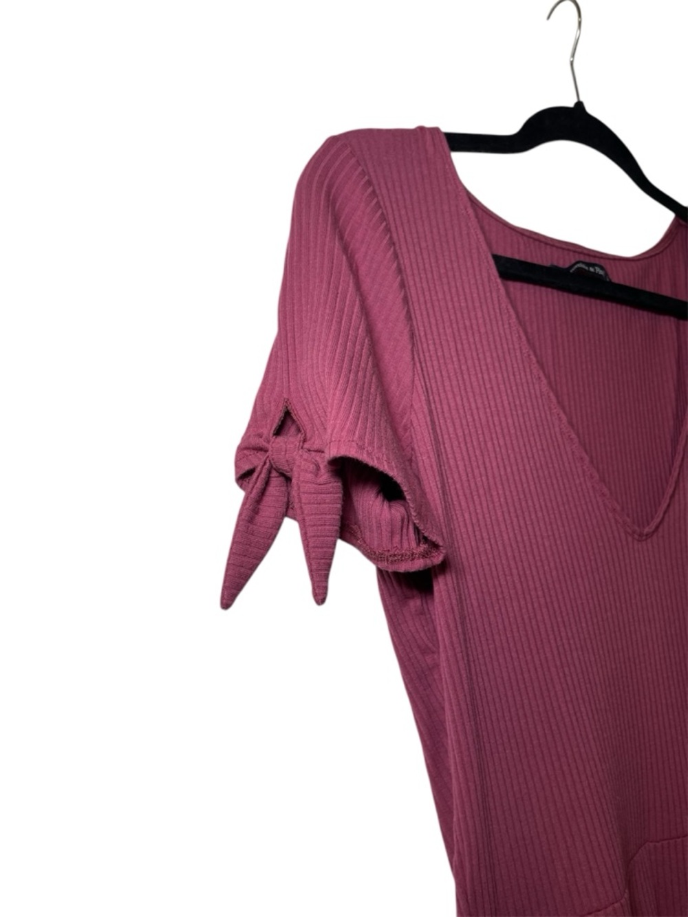 Abercrombie & Fitch Dark Pink Mini Dress V-Neck Short Sleeve Casual Size Large - Picture 7 of 16